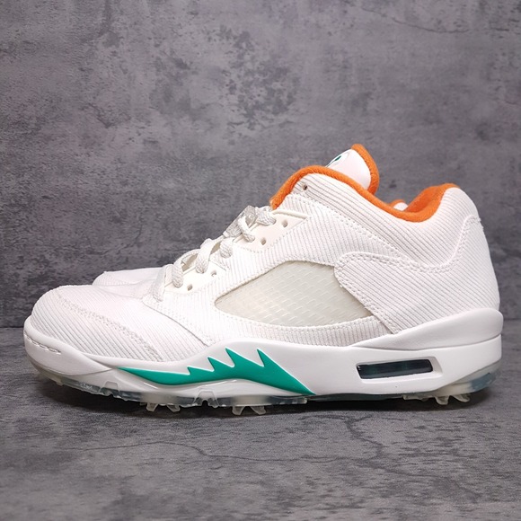 NIKE AIR‎ JORDAN 5 Low NRG Lucky and Good Golf Shoes Mens Size 9.5 White Orange